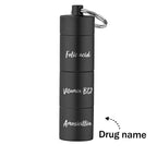 Custom Engraved keychain Pill box Portable Creative Gifts