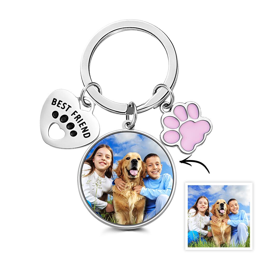 personalized photo or name loss of dog gift keychain everyday keepsake close detail