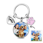 personalized photo or name loss of dog gift keychain everyday keepsake close detail