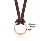 Personalized PU Leather Cord Necklace with Engraved Name Necklace Birthday Anniversary Gift for Man