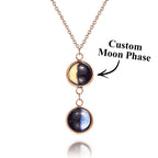 Custom Double Moon Phase Necklace Luminous Necklace Gift for Her