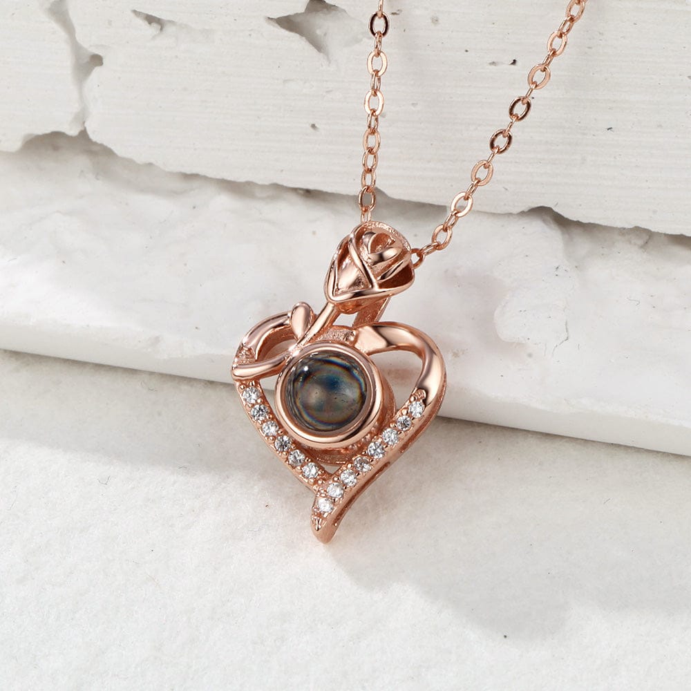 gifts for wife Best Wife Ever - Unique Memento - Projection Necklace Rose Heart Photo Necklace for Her - gifts for wife - Dai