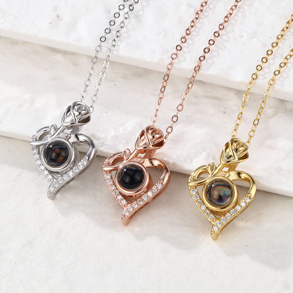 gifts for wife Best Wife Ever - Unique Memento - Projection Necklace Rose Heart Photo Necklace for Her - gifts for wife - Dai