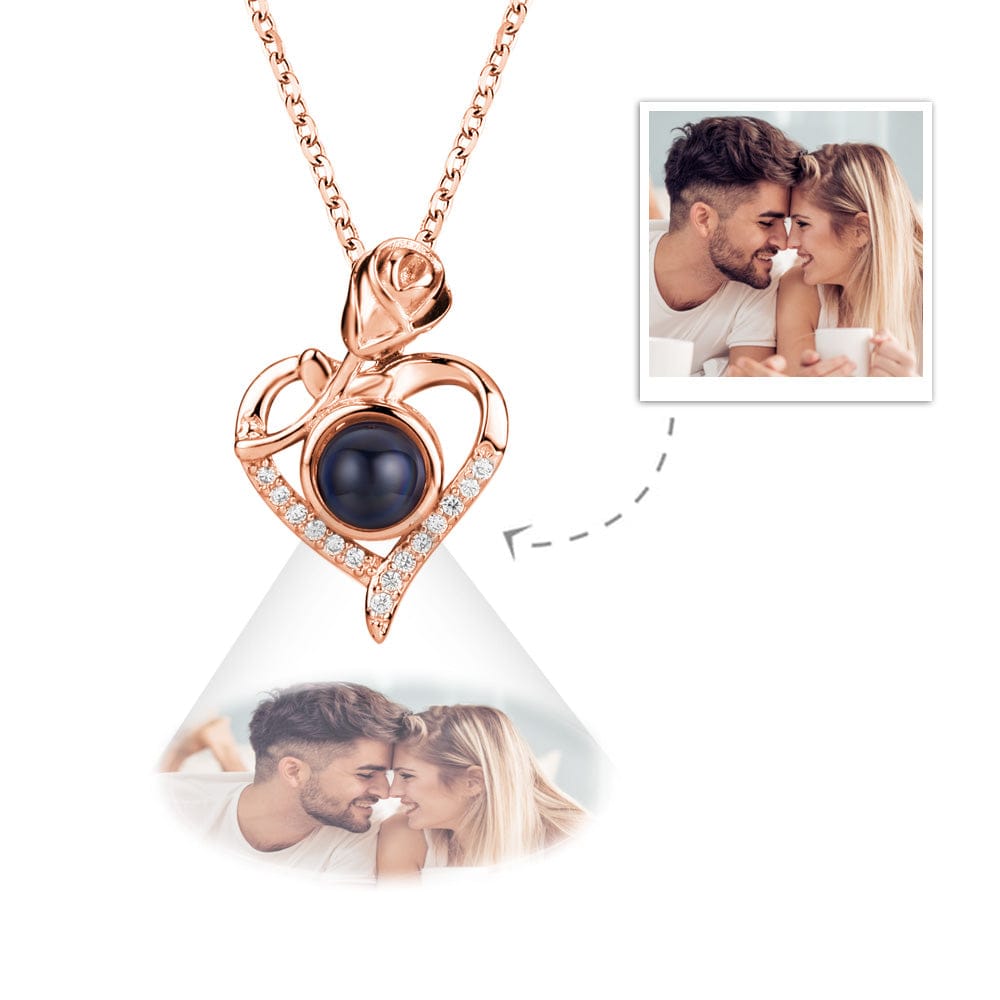 gifts for wife Best Wife Ever - Unique Memento - Projection Necklace Rose Heart Photo Necklace for Her - gifts for wife - Dai