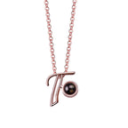 A-Z 26 Letters Custom Projection Necklace 925 Sterling Silver