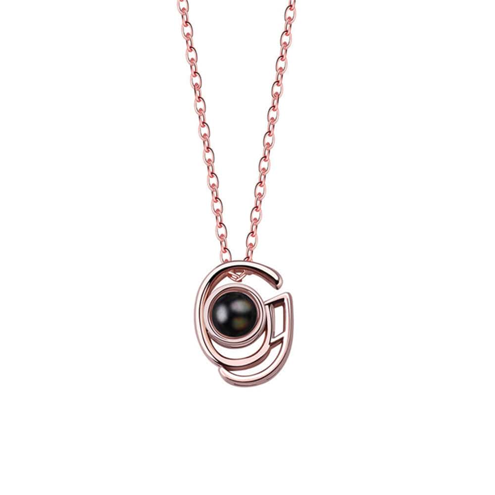 A-Z 26 Letters Custom Projection Necklace 925 Sterling Silver