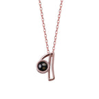 A-Z 26 Letters Custom Projection Necklace 925 Sterling Silver
