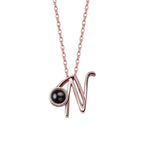A-Z 26 Letters Custom Projection Necklace 925 Sterling Silver