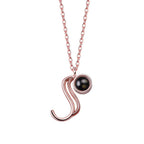 A-Z 26 Letters Custom Projection Necklace 925 Sterling Silver