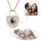 gifts for wife Heartfelt Surprise - Custom Decor - Photo Projection Necklace Love Heart Lock Shaped Pendant Valentine's Day G