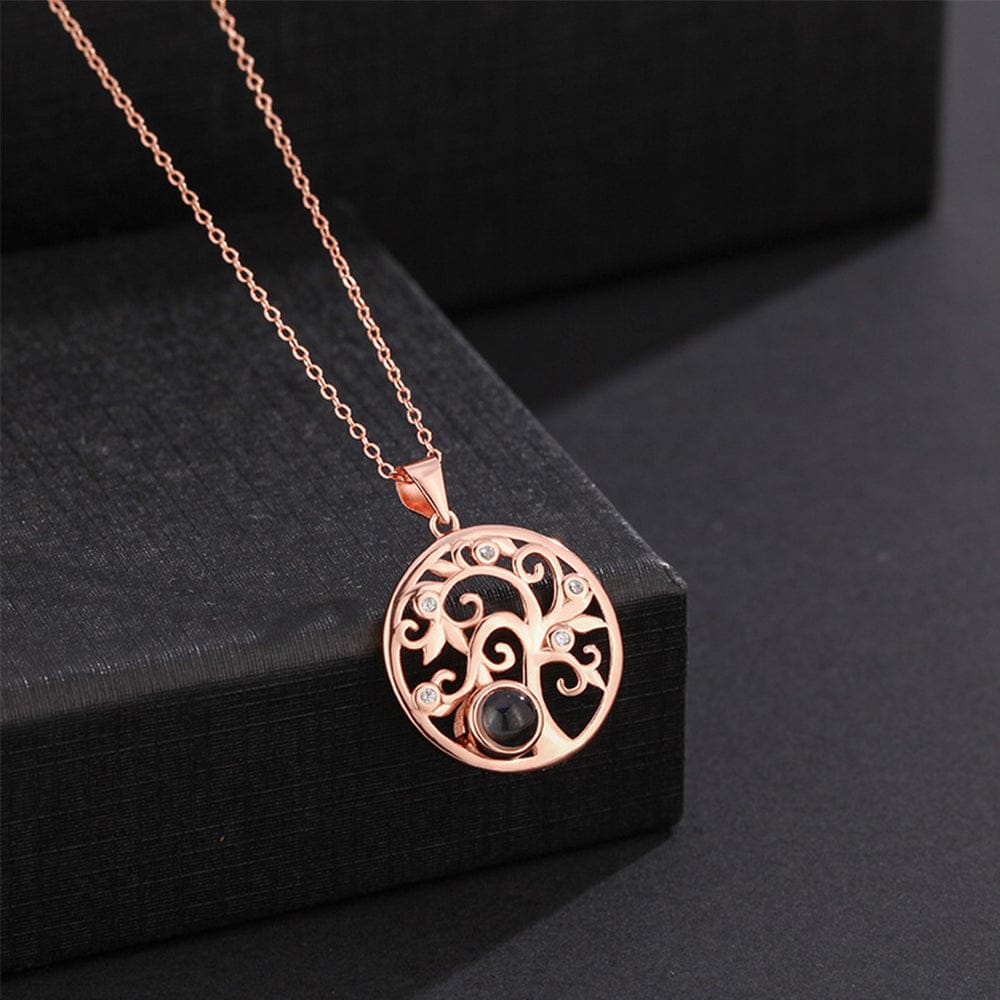 Custom Projection Necklace Love Tree Shape Photo Necklace Gift for Her