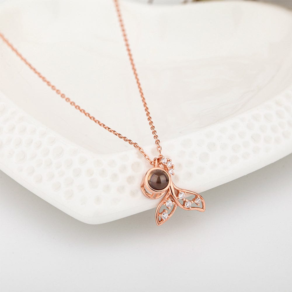 gifts for wife Cherish Every Moment - Heartfelt Gift - Projection Necklace Mermaid Shape Photo Necklace Gift for Her - gifts
