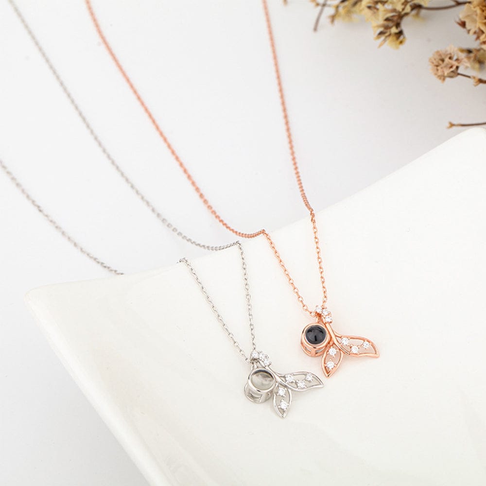 gifts for wife Cherish Every Moment - Heartfelt Gift - Projection Necklace Mermaid Shape Photo Necklace Gift for Her - gifts