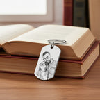 Photo Engraved Tag Key Chain With Engraving Black