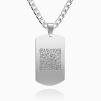 Personalized Men's Photo Necklace Engraved QR Code Necklace