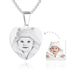 Engraved Heart Tag Necklace Custom Stainless Steel Photo Necklace