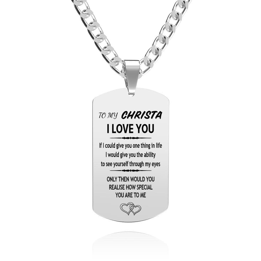 Engraving Tag Necklace Photo Necklace Gifts for Girlfriend Anniversary Unique Design Gifts