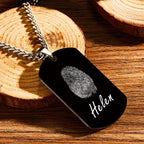 Custom Photo Necklace fingerprint Necklace Engraved Necklace Men's Necklace Gift For Boyfriend
