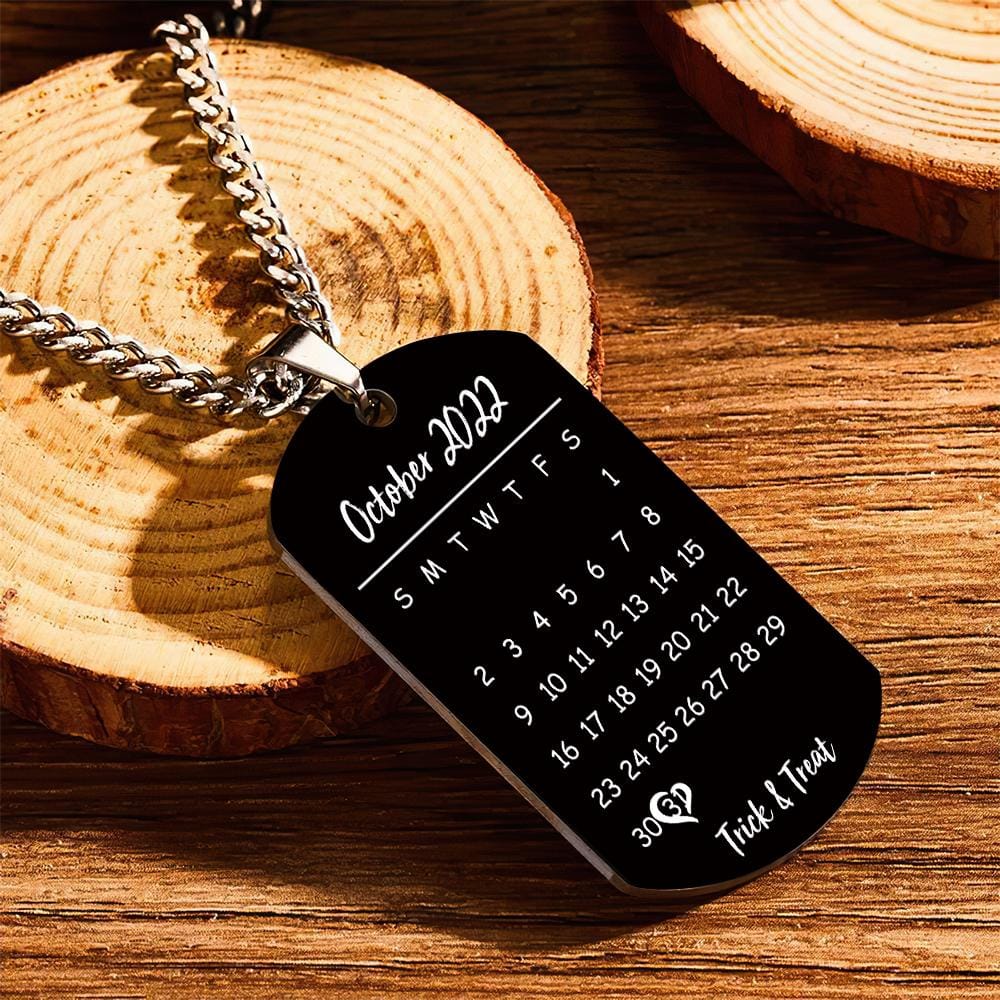 Custom Photo Necklace With Words Photo And Date Perfect Gift For Halloween