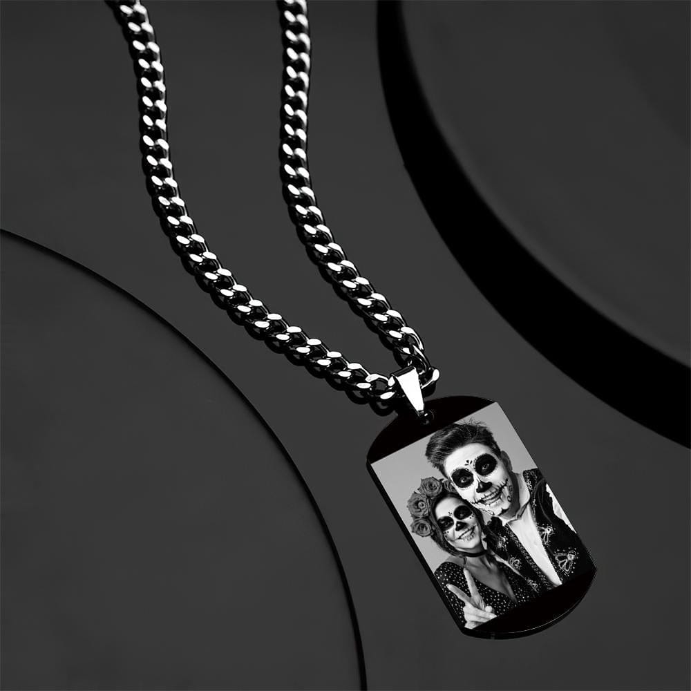 Custom Photo Necklace With Words Photo And Date Perfect Gift For Halloween