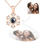 gifts for wife Forever Together - Heartfelt Gift - Projection Necklace Personalized Flower Photo Necklace 925 Sterling Silver