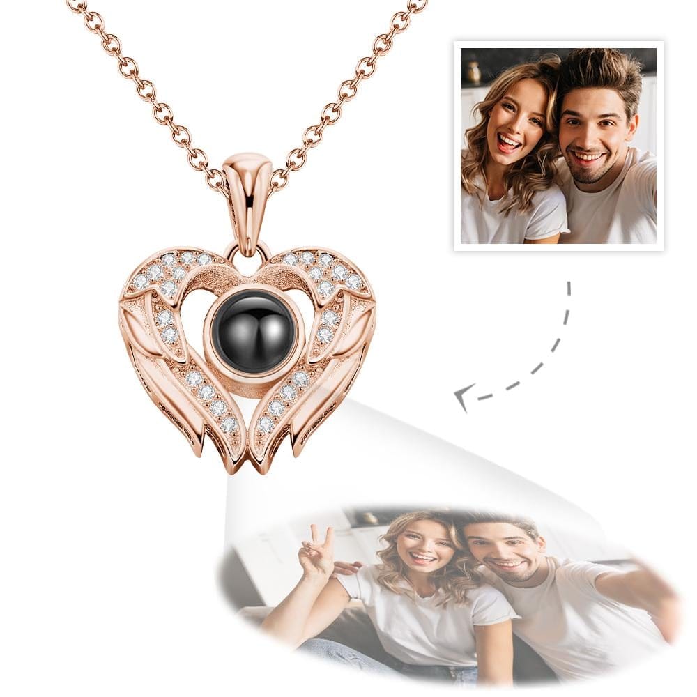 gifts for wife Forever Together - Heartfelt Gift - Angel Wings Photo Projection Necklace - gifts for wife - Daily Surprise vi