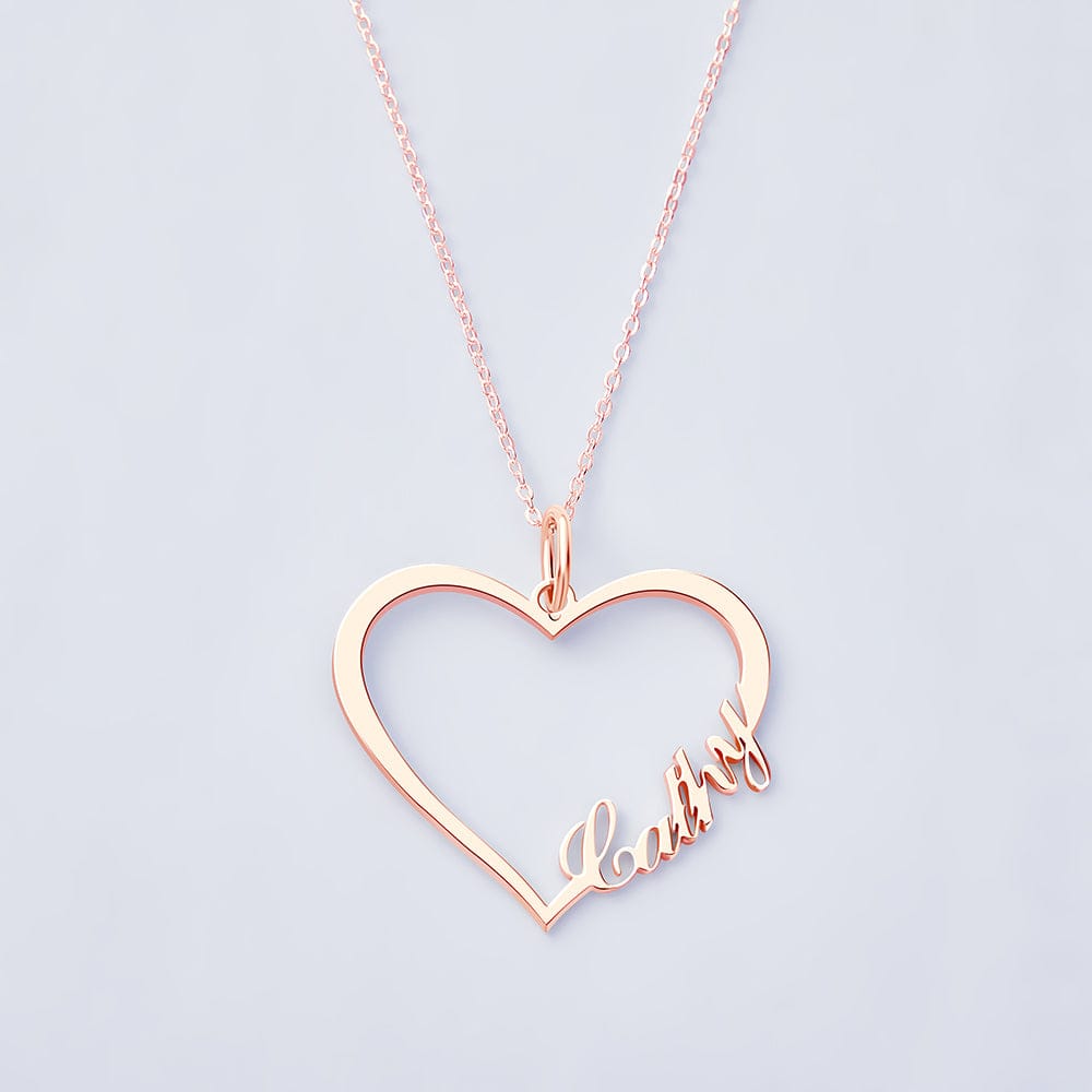 Personalized Heart Name Necklace | 925 Sterling Silver Custom Jewelry