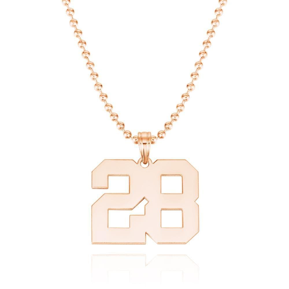Custom Number Pendant Thick Chain Men's Necklace