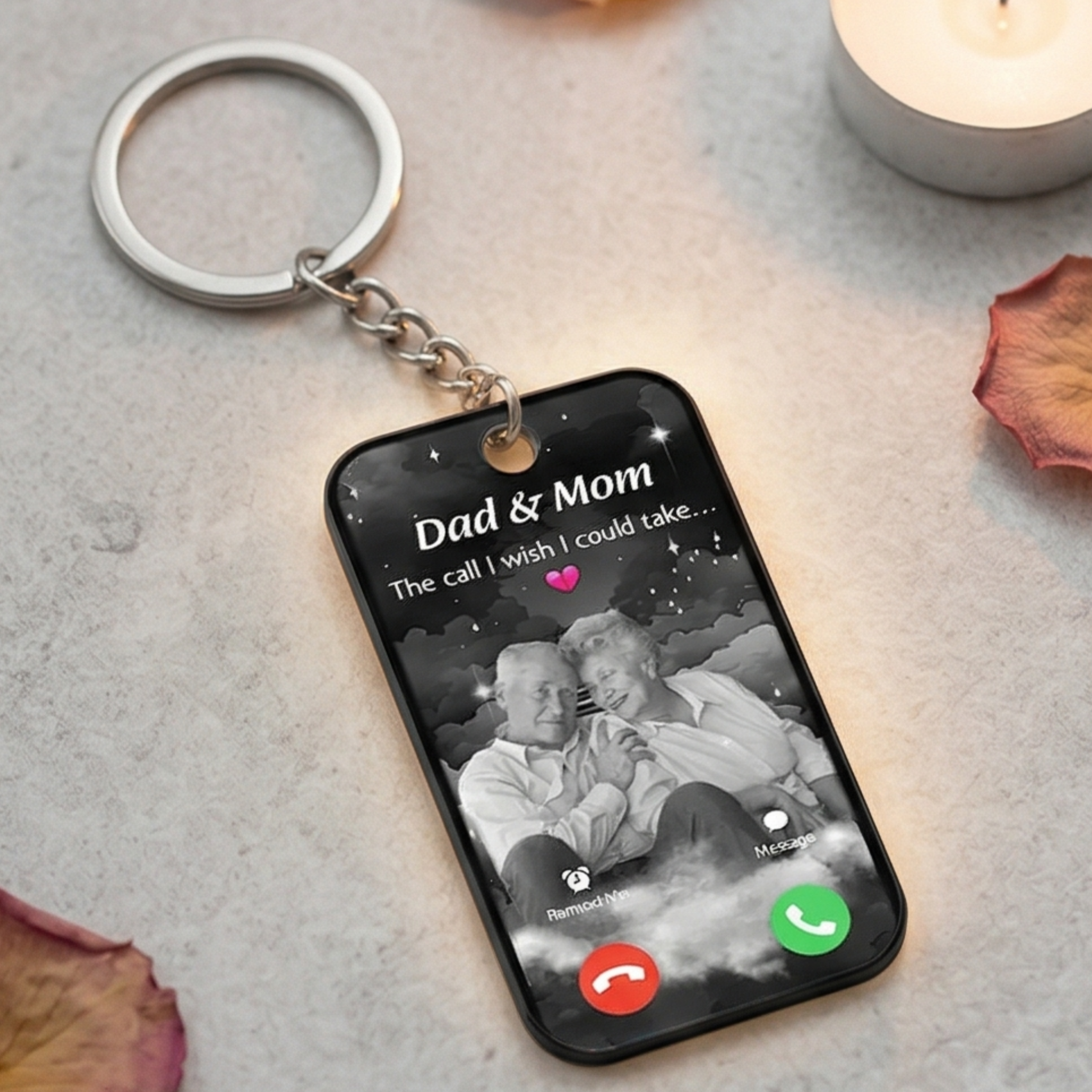 personalized photo keychain acrylic remembrance gift two sides