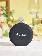 Personalized Round Flasks with Name 5oz Glitter Flask Birthday Gift for Her