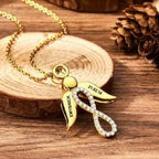 Custom Engraved Name Wings Necklace with Infinity Pendant Copper