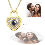 gifts for wife Heartfelt Surprise - Custom Decor - Photo Projection Necklace Love Heart Lock Shaped Pendant Valentine's Day G