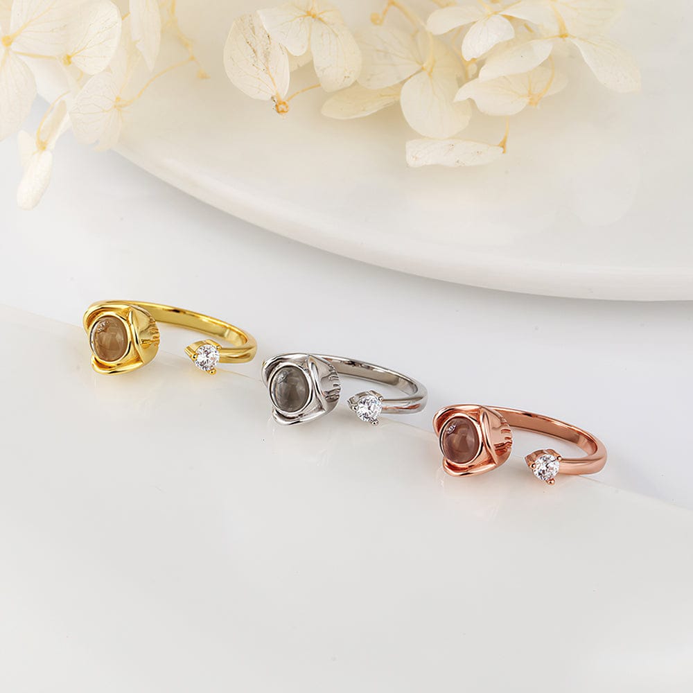 Custom Projection Ring I Love You 100 Languages Adjustable Ring