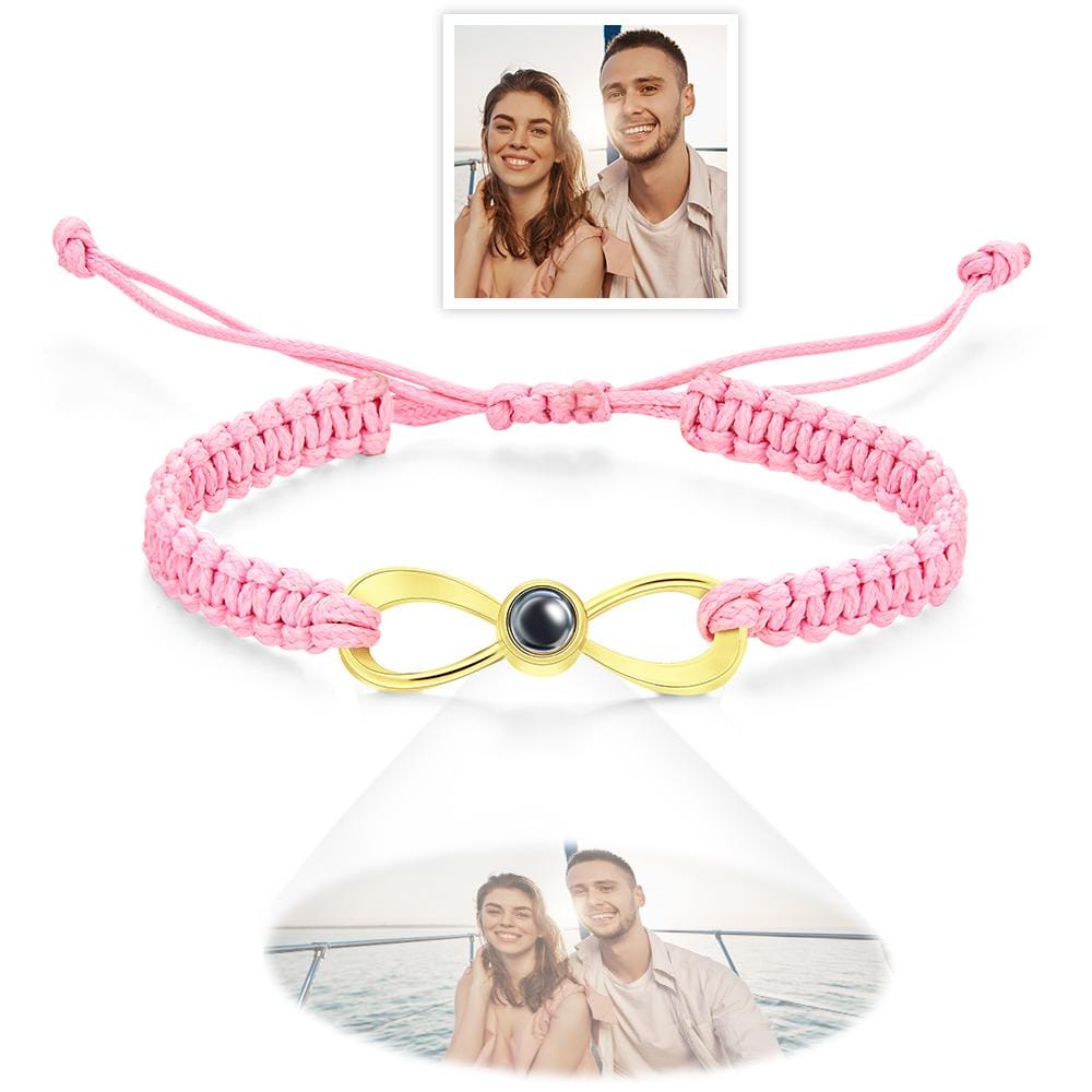 Custom Infinity Projection Photo Bracelet Couple Jewelry