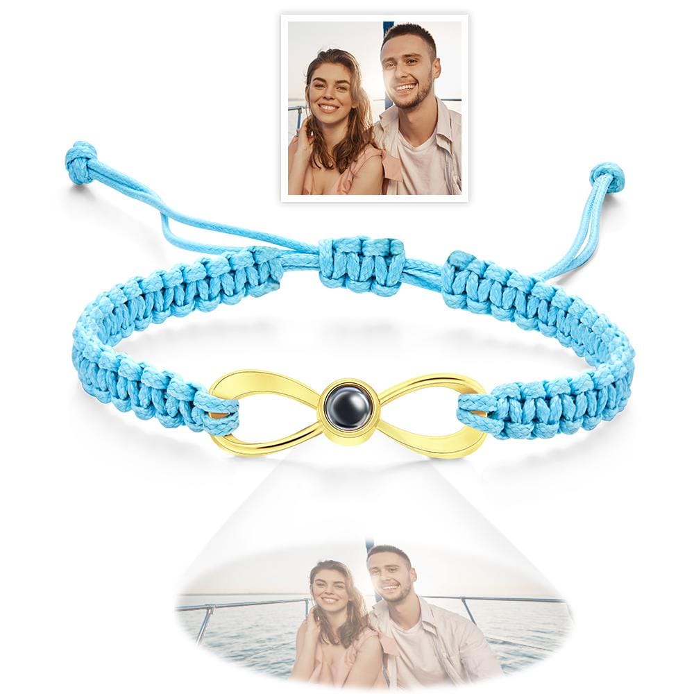 Custom Infinity Projection Photo Bracelet Couple Jewelry