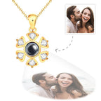 gifts for wife Forever Together - Heartfelt Gift - Projection Necklace Personalized Flower Photo Necklace 925 Sterling Silver