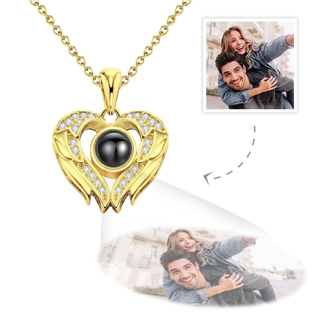 gifts for wife Forever Together - Heartfelt Gift - Angel Wings Photo Projection Necklace - gifts for wife - Daily Surprise vi