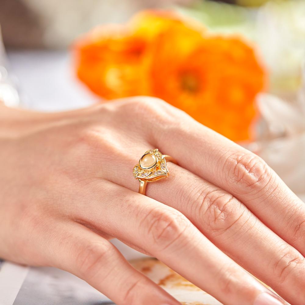 Custom Angel Wing Projection Ring Personalized Photo heart Shaped Ring for Her