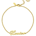 Personalized Name Anklet Sterling Silver