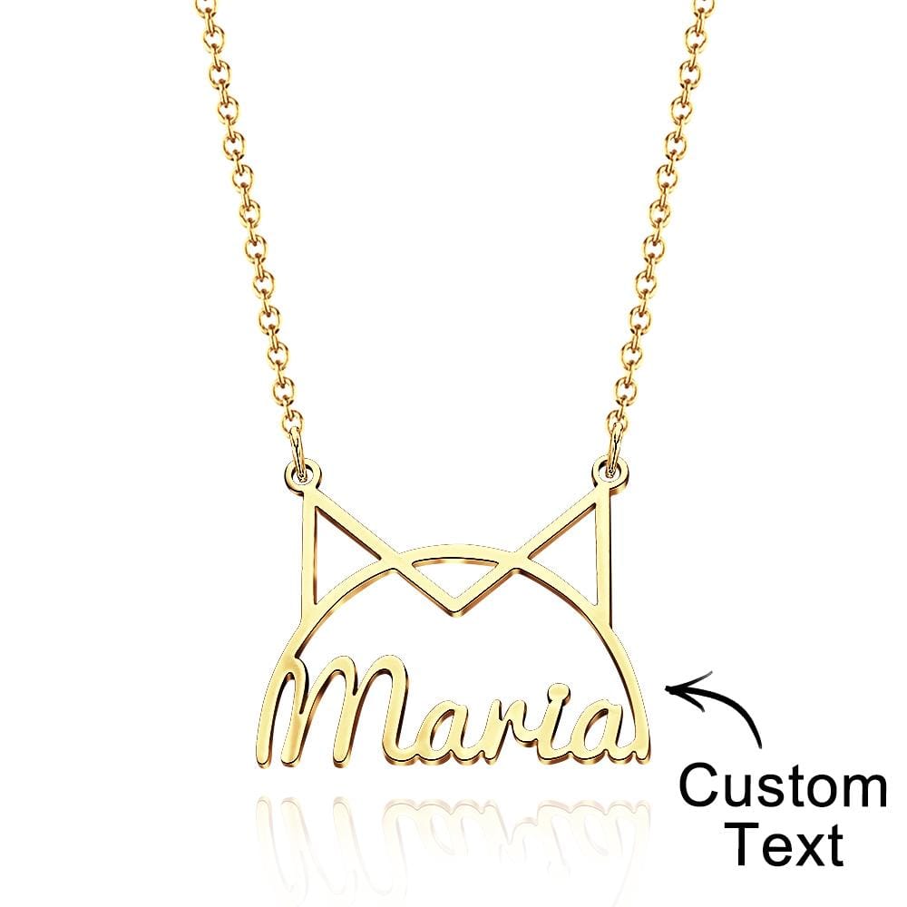Personalized Pet Name Necklace for Women Pet Lover Memorial Pendant Necklace Cat Animal Pendant Jewelry Gift