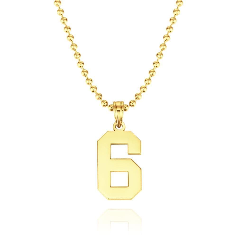 Custom Number Pendant Thick Chain Men's Necklace