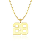 Custom Number Pendant Thick Chain Men's Necklace