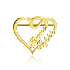 Custom Stainless Steel Name Brooch Personalized Nameplate Lapel Pin For Women