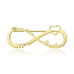 Custom Infinity Name Brooch Nameplate Lapel Pin Memorial Gifts Rose Gold Plated