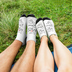 Fun Personalized Socks for Newlyweds Honeymoon Gift for Him and Her Matching Socks for Bride and Groom