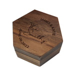 handcrafted six styles customized hexagon wooden jewelry box wedding keepsake