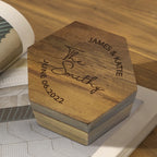 custom six styles customized hexagon wooden jewelry box wedding detail view