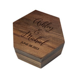 quality six styles customized hexagon wooden jewelry box wedding front view