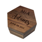 quality six styles customized hexagon wooden jewelry box wedding front view