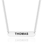 Custom Engraved Bar Necklace Thick Chain Punk Jewelry for Men